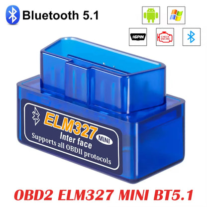 ELM327 Mini OBD2 Bluetooth 5.1 – Escáner Diagnóstico Inteligente para Coche