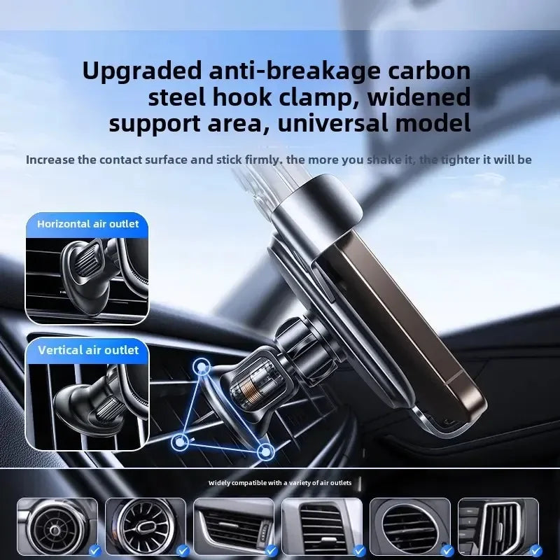 Soporte Cargador Inalámbrico con Pinza Manual - Carga Rápida 15W Universal
